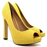 Spy Love Buy Croc Curved Heel Concealed Platform Peep Toe Court Shoes 'Daisy'