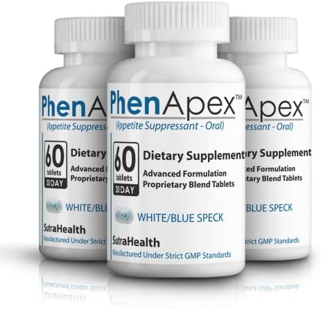 Phen Apex White/Blue Advanced Appetite Suppressant 180 Count (90 Day Supply) - Simply Revolutionary Best Diet Pill