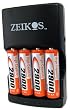Zeikos ZE-QC3900 Rapid AA/AAA Battery charger AC/DC w/4AA 2900mAh Batteries