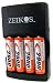 Zeikos ZE-QC3900 Rapid AA/AAA Battery charger AC/DC w/4AA 2900mAh Batteries