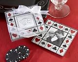 Perfectly Suited Las Vegas-Themed Glass Photo Coasters Set of Two (Set of 12) - Wedding Favors