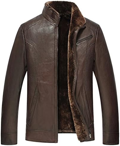 CWMALLS Men's Shearling Leather Jacket CW857059 Brown