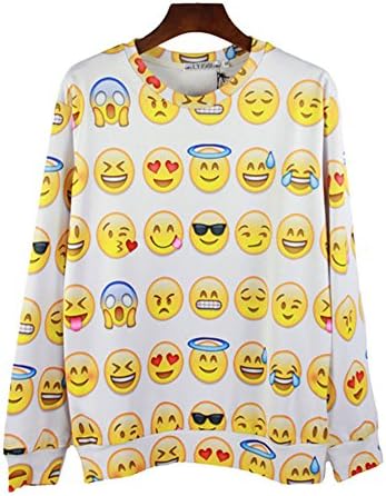 Men/women's Sweatshirts 3D Cartoon emoji expression funny pullover hoodies, S