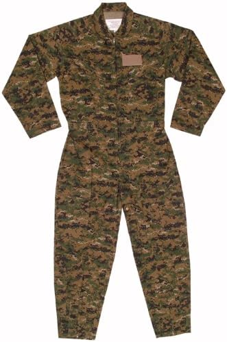 US Air Force Style Military Camouflage Flight Suit Coveralls (Digital Woodland Camouflage, 3X-Large)