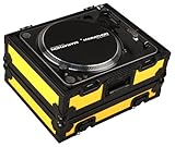 Marathon Flight Road Case MA-1200BLKYLW Yellow - Black Series - Heavy Duty Turntable Deluxe Case Fits Technics, Numark, Stanton, Gemini, Vestax and All Other Brand Turntables