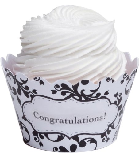 Dress My Cupcake Congratulations Filigree Cupcake Wrappers, Set of 12