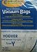 Hoover WindTunnel Upright Type Y Vacuum Bags Microfiltration with Closure - 3 Pack