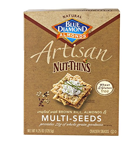 Gluten Free Artisan Nut-Thins Cracker Snacks with Multi-Seeds (Pack of Four - 4.25 Oz. Boxes)
