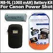 Battery Kit For Canon PowerShot SD4500IS SD4500 Digital Camera Incudes Extended Replacement NB-9L