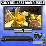 Sony Bravia Z-Series KDL-46Z4100B 46in. 1080P Black LCD TV + Sony DVD Player w/ Accessory Kit