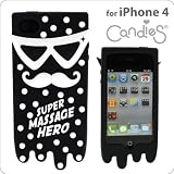 [SoftBank iPhone 4����]Candies���ꥳ�󥱡���MASSAGE HERO(BLACK�֥�å�)