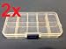 2x Clear Plastic Case Wholesale Container Nail Art Box Tips Storage Compartment