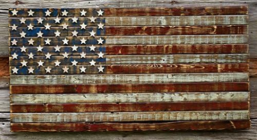 Rustic, Distressed Wood American Flag