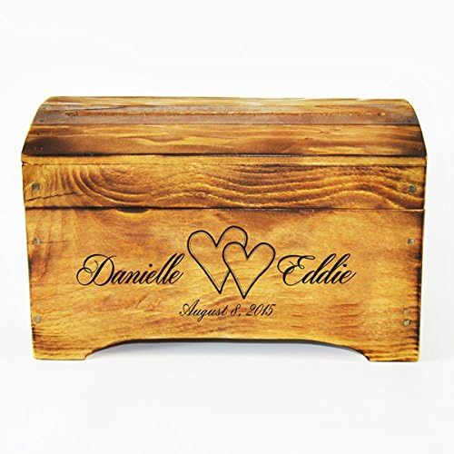 Roxy Heart Vintage Wooden Rustic Keepsake Memory Box - Wedding Card Box Large
