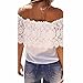 SUNNOW Womens Halter Backless Cross Straps Loose Off Shoulder Shirt Blouse Top
