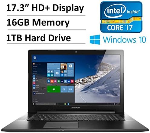 2016 Newest Lenovo 17.3" HD+ High Performance Premium Laptop PC - Intel Dual-Core i7-5500U Processor, 16GB Memory, 1TB Hard Drive, DVDRW, Wireless AC, Bluetooth, HDMI, USB 3.0, Webcam, Win 10