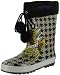 ED HARDY by Christian Audigier Kids Girls Knit Houndstooth Rubber Rain Boots Shoes Chocolate