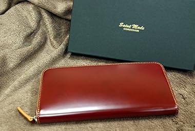 コードバン(馬尻革)×本ヌメ革　ラウンドファスナー長財布 (チョコ×Gブラウン)