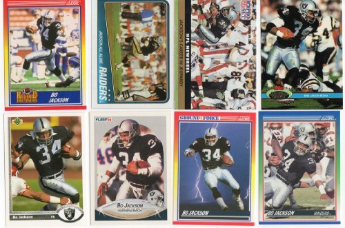 Bo Jackson Los Angeles/Oakland Raiders Collectors Football Card Lot