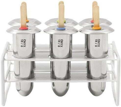 Onyx 18/8 Stainless Steel Popsicle Mold; Set of 6 New