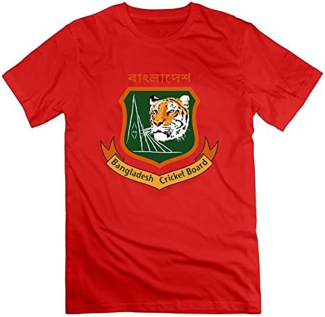 Cricket In India Printed Men O-neck Short-sleeve - Small - Electric Red