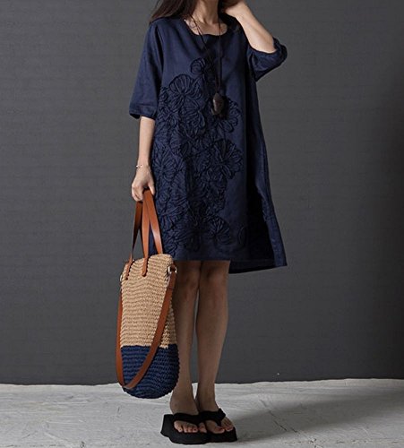 formanism オリエンタル調 フラワー刺繍 コットン チュニック ワンピース レディース