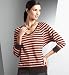 (Parent_T502309) Autograph Weekend Linen Blend V-Neck Stripe Jumper in Miscellaneous