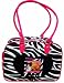 Zebra Stripe Nylon Pet Carrier Dog Cat 10 Lbs Pink Trim