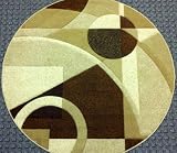 Modern Round Area Rug 5 Ft. 4 In. X 5 Ft. 4 In. Design # Contempo 322 Brown