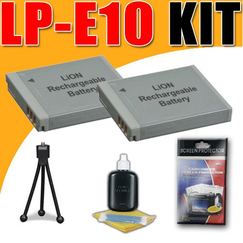 Two LP-E10 Lithium Ion Replacement LPE10 Battery 