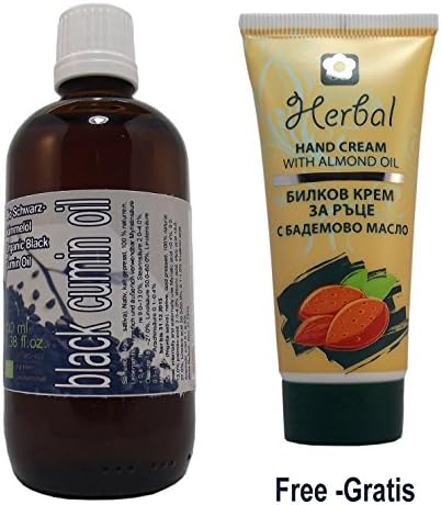 Black Cumin Seed Essential Oil 100% Pure, 3.38 Oz Glass Bottle. Quality guaranteed. Cold Pressed , Extra Virgin , Undiluted , All Process Organic Certified, Premium Quality, Food and Cosmetic Grade A+ (Black Seed Oil Pure Certified), Origin Egypt, Bottled and Tested in Austria, Shipped From Spain, Free Gift