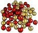 Club Pack of 60 Red & Gold Shatterproof Christmas Ball Ornaments 2.5