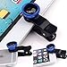 ECVILLA Universal 3 in 1 Camera Lens Kit Clip-On 180 Degree Supreme Fisheye + 0.67X Wide Angle+ 10X Macro Lens for iPhone 6s/6s Plus, iPhone 6/6 Plus,iPhone 5 5S 4 4S Samsung HTC Android (Blue)