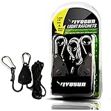 VIVOSUN Adjustable Grow Light Hangers Rope Ratchet Pair of 1/8" 75lb Each with Improved Zinc Alloy Internal Gears