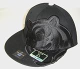 Size 8 NFL Cincinnati Bengals Black Flat Bill Fitted Cap w/ Supersized Black Logo