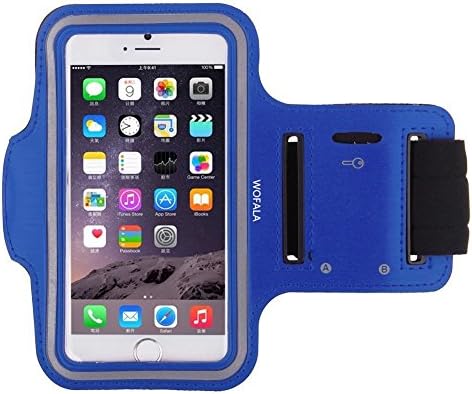 WOFALA Outdoor Sport Jogging &amp; Exercise Cycle Arms Package Armband Cell Phone Bag Key Holder For iphone 6 6s Plus 5s 5c se Samsung Galaxy Note 5 4 3 Note Edge S4 S5 S6 S7 edge plus LG G3 G4 G5-Blue