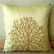 Tree Of Life - Throw Pillow Covers - Silk Pillow Cover with Bead Embroidery