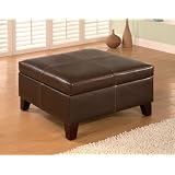 Leather Square Storage Ottoman