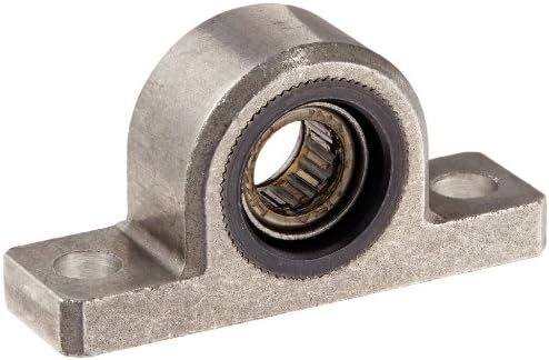 Spyraflo PB1-10M-N Needle Roller Bearing Pillow Block, 2 Bolt Holes, 10 mm Bore Diameter, Aluminum
