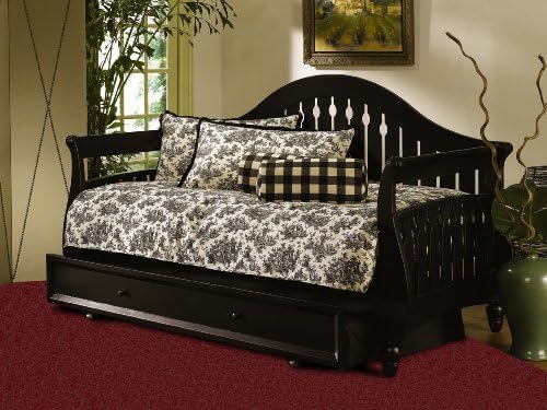 Leggett and Platt Fashion Bed Group Fraser Distressed Daybed with Link Spring, Twin, Black