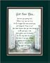 "God Saw You" 8x10 Bereavement Gift, Double-matted in Dark Green /Burgundy And Enhanced With Delicate Watercolor Graphics.