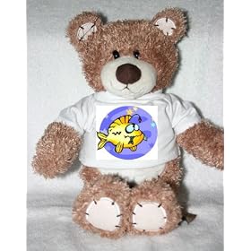 Teddy Bear with astrology, symbol, zodiac, fish, sign, pisces t-shirt