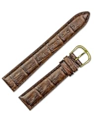 Alligator Grain Watch Band - Brown - 14mm - Watch Strap - by deBeer