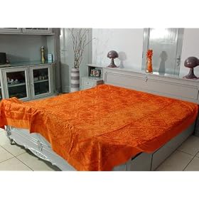Traditional Indian Heavy Embroidery Mirror Work King Size Bed Sheet, Bed Spread