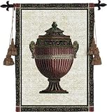 Review ArtExpression  / Empire Urn I - Artist: Unknown - Fabric Size: 38.00 by 27.00 inches Wall Tapestry with hanging rods and tassels included