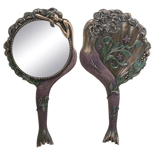 Art Nouveau - Collectible Mermaid Hand Mirror Nymph Model Decoration