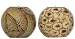 Fiberglass Laminated Banana Chips and Bamboo Decorative Tea Light Holders 4"D Set of Two