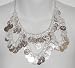 Silver Metal Necklace with Loops of Coins