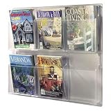 (Price/EA)Magazine Display Rack, 6-Pocket, 30x2x24-5/8, Clear
