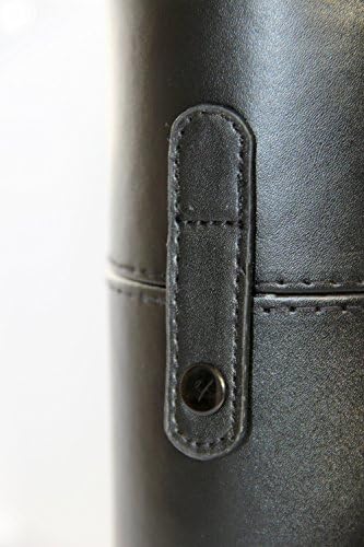 Brush Cup Holder Black Leather